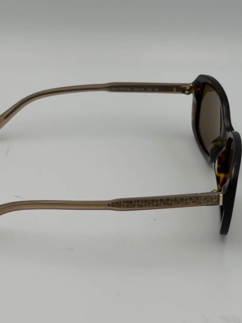 Coach HC8278 Polarized Sunglasses Dark Tortoise Brown 53mm NEW